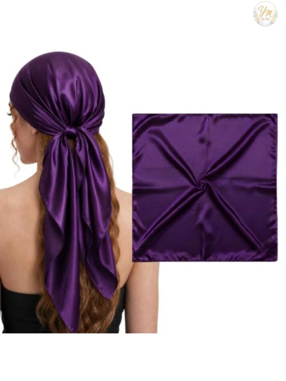100% Mulberry Silk Large Head Scarf Bandana 19 Momme Grade 6A 36" Square